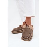 Boto Women's slippers with fur and embroidery Green Perivelle | Shoptok.si
