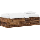  Okvir kreveta s pohranom s ladicama Staro drvo 80 x 200 cm Slike