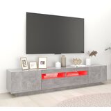 TV ormarić s LED svjetlima siva boja betona 200 x 35 x 40 cm | Eponuda.ba