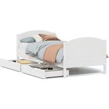 vidaXL Okvir kreveta bez madraca bijeli 90 x 200 cm masivna borovina | shoptok.hr