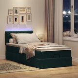  Otomanski krevet s madracem i LED tamnozeleni 80x200cm baršun | shoptok.hr