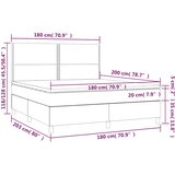  box spring s madracem LED tamnozeleni 180x200 cm baršun | shoptok.hr