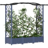  Povišeni krevet s mrežom i krovom Sivi 169 x 40 x 125 cm PP | shoptok.hr