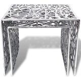  Dve Kvadratni Mizici Aluminij Srebrne Barve, (20979839) | Shoptok.si