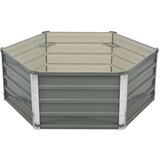  Dvignjeno Vrtno Korito 129x129x46 cm Pocinkano Jeklo Sive Barve, (20618498) | Shoptok.si