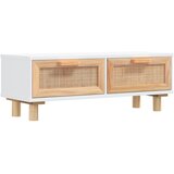 Maison Chic Klubska mizica - kavna mizica - Nizka mizica bela 80x40x30 cm inženirski les trdna borovina, (21753876) Cene