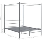  Okvir za krevet s nadstrešnicom sivi metalni 160 x 200 cm | shoptok.hr