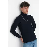 Trendyol Navy Blue Men's Slim Fit Turtleneck Textured Sweater