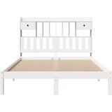 vidaXL Krevet s regalom z knjige bez madraca bijeli 150x200cm borovina | shoptok.hr