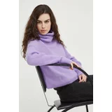 American Vintage Volnen pulover ženski, vijolična barva
