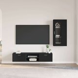  Set TV komoda s ladicama s policom Zidne Crna Konstruirano drvo | shoptok.hr