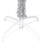  Umjetno osvijetljeno božićno drvce i kuglice srebrno 150 cm PET | shoptok.hr