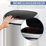  Automatska kanta za smeće 58 L sa senzorom pokreta nehrđajući čelik srebrna | shoptok.hr
