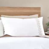 Bianca Bela/bež bombažna posteljnina za zakonsko posteljo 200x200 cm Embroidery Leaf – | Shoptok.si