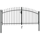  Dvojna vrata za ograjo s konicami na vrhu 300x150 cm | Shoptok.si
