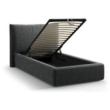 Micadoni temno siva oblazinjena postelja s prostorom za shranjevanje z letvenim dnom 90x200 cm kaelle – | Shoptok.si