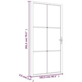  Unutarnja vrata 102 5 x 201 5 cm crna od mat stakla i aluminija | shoptok.hr