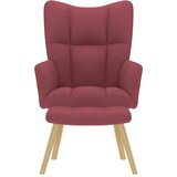  Stolica za opuštanje s tabureom od tkanine crvena boja vina | shoptok.hr