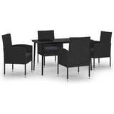  5-dijelni vrtni blagovaonski set crni | shoptok.hr