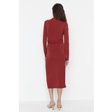 Trendyol Tile Stand Collar Belted Knitted Dress | Shoptok.si