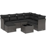  8-dijelni set vrtnih sofa od poliratana s jastucima crni | shoptok.hr