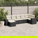 vidaXL 7-dijelni set vrtnih sofa od poliratana s jastucima crni | shoptok.hr