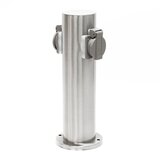INOX stebriček in električni razdelilec 2 vtičnice 230V IP44 300mm | Shoptok.si