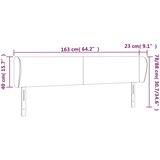  Uzglavlje s ušima crno 163x23x78/88 cm baršunasto | shoptok.hr