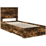  Krevetna konstrukcija s ladicama Dimljeni hrast 100 x 200 cm | shoptok.hr