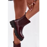 Boto Insulated ankle boots with zipper burgundy Niviane | Shoptok.si
