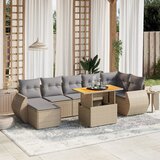 Maison Chic Seti vrtnega pohištva - Vrtna garnitura - Vrtni pohištvo set 8-delna z blazinami bež poli ratan, (21799514) | Shoptok.si