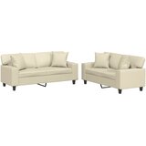  2-dijelni set sofa s jastucima krem od umjetne kože | shoptok.hr