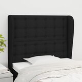  Uzglavlje s u&amp;scaron;ima crno 93x23x118/128 cm od tkanine Slike