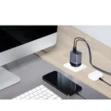 F-ENERGY GaN III VT-37 mrežni punjač s LCD zaslonom 2 x Type C + USB A PD QC4.0 SAM SFC2.0 3.45A 70W sivi