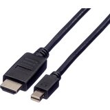 Roline Mini-DisplayPort / HDMI adapterski kabel mini DisplayPort vtič\, HDMI-A vtič 4.50 m črna 11.04.5793 zaščiten DisplayPort kabel, (20415470) | Shoptok.si