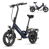 Hillmiles Električno mestno kolo Mile 1, motor 250 W, baterija 36 V 10,4 Ah, zložljivo 14 palcev, 25 km/h, Modra, (22148631) Cene