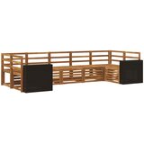 vidaXL Kotna sedežna garnitura 7 pcs Naravna Masiven les akacije, (5000283872) | Shoptok.si