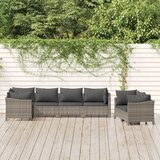 Maison Chic Seti vrtnega pohištva - Vrtna garnitura - Vrtni pohištvo set 7-delna z blazinami siv poli ratan, (21803110) | Shoptok.si
