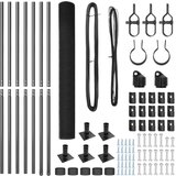 vidaXL zavarena žičana ograda sa 7 stupova s prirubnicom Siva 1,6x10 m Čelik | shoptok.hr