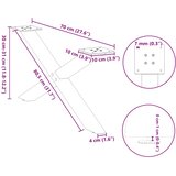  Noge za klub stolić u obliku slova X, 2 kom, antracit, 70 x (30-31) cm, čelik | Shoptok.si