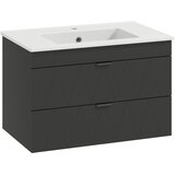 HOMCOM Omara pod umivalnikom MDF, keramika 76D x 46Š x 50V cm Črna, (5000279395) | Shoptok.si