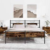 vidaXL Metalni okvir kreveta bez madraca boja hrasta 180x200 cm | shoptok.hr