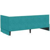 vidaXL Kotna postelja z vzglavjem Turkizna 90 x 200 cm Žamet | Shoptok.si