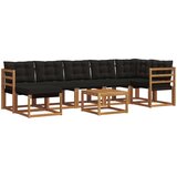  Set vanjskih sofa 8 kom. Prirodna i crna | shoptok.hr