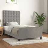 Maison Chic Posteljni okvir - Enojna postelja - Postelja za odrasle brez vzmetnice svetlo siv 90x200 cm žamet-J7623, (21760276) | Shoptok.si