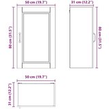 vidaXL Stenska kuhinjska omarica z vrati Dimljeni oreh 50 x 31 x 80 cm | Shoptok.si