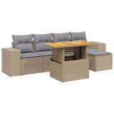 vidaXL 6-dijelni set vrtnih sofa s jastucima bež od poliratana | shoptok.hr