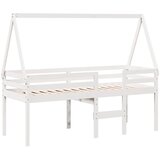 vidaXL Visoka postelja s streho bela 75x190 cm trdna borovina, (21243181) | Shoptok.si