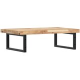  Zidna polica za umivaonik od čelika i masivnog bagremovog drva Smeđa 100 x 50 x 4 cm | shoptok.hr