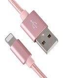X Wave kabl za punjač usb a 2.0 (muški) na lightning (muški) 2m roze zlatni upleteni | Eponuda.com